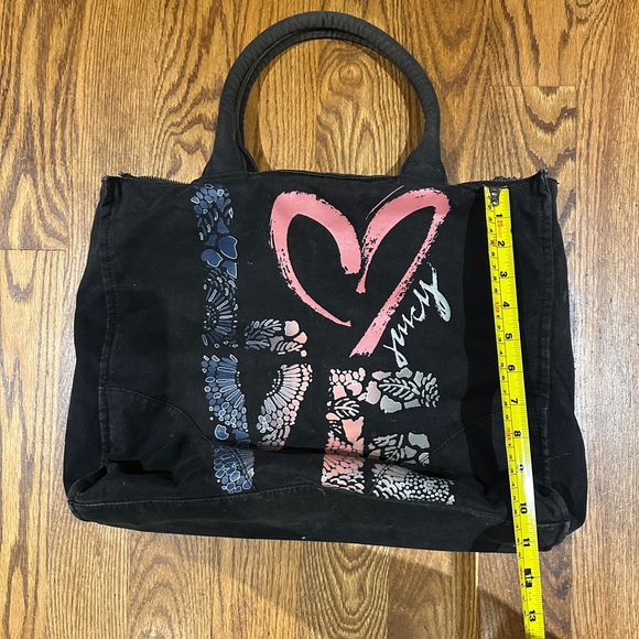 Juicy Couture Black Canvas Tote Bag - Great Condition - Picture 9 of 11